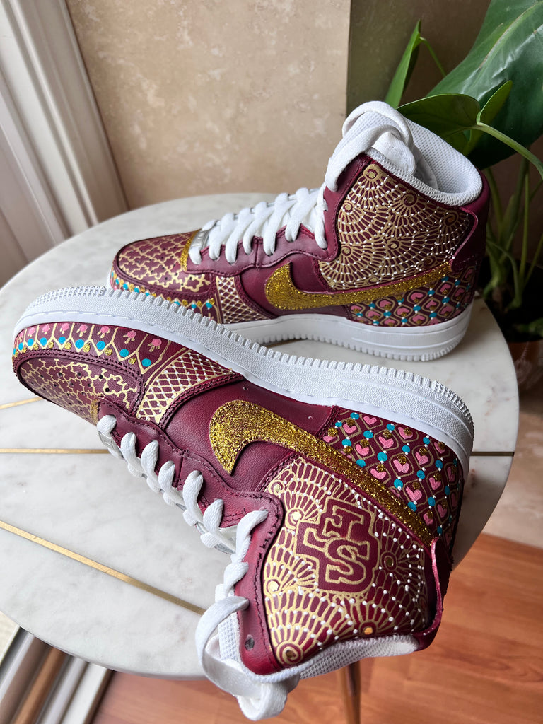 Faithful Kicks: Hand Painted and Embellished Nike AF1 '07 Mid