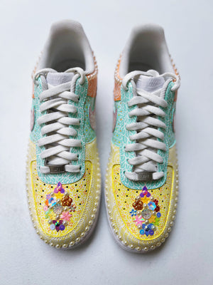 "Devi" Hand Painted and Embellished Nike AF1 '07